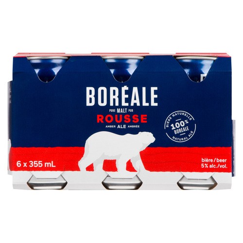 Boreale Rousse Beer 5% Alcohol 6 x 355 ml (cans)