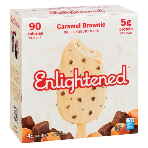 Enlightened Frozen Greek Yogurt Bars Caramel Brownie 4 EA