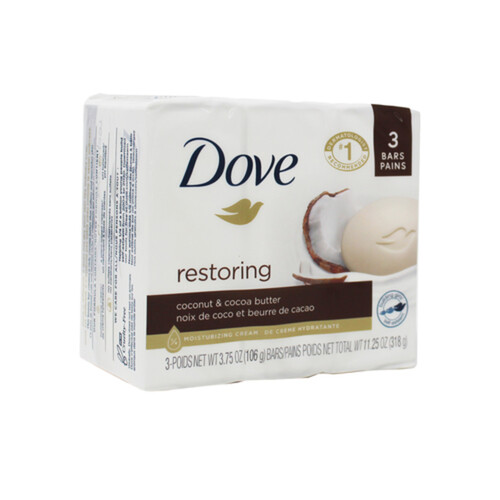 Dove Beauty Bar Gentle Skin Cleanser Restoring Moisturizing 3 x 106 g