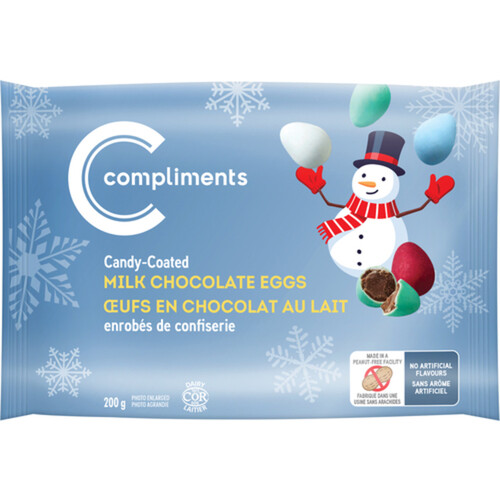 Compliments Winter Milk Chocolate Eggs Candy Coated 200 g