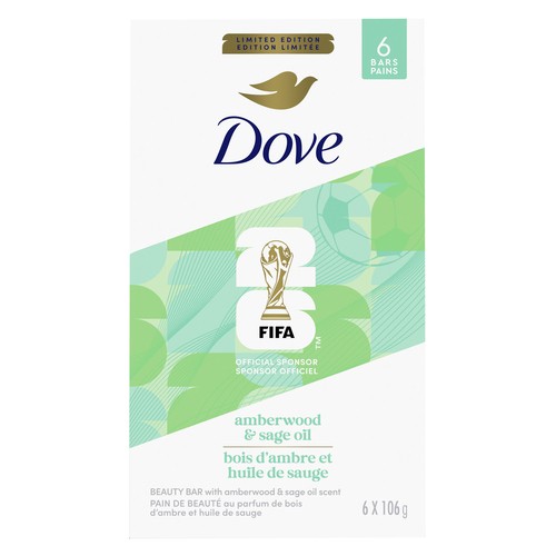 Dove Bar Soap Amberwood & Sage Oil 6 x 106 g