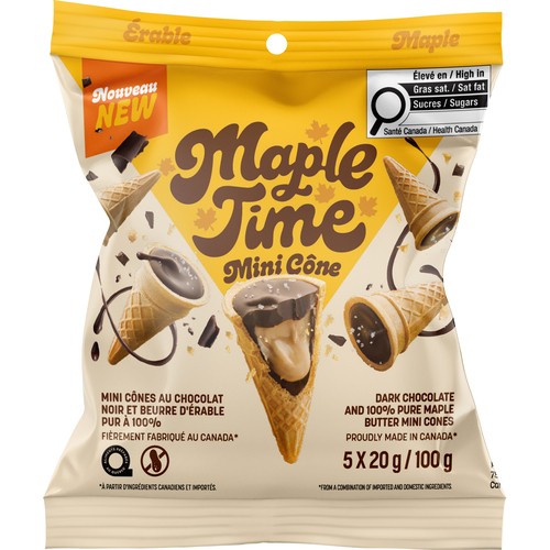Maple Time Energy Snack Mini Cone Dark Chocolate & Maple Butter 100 g