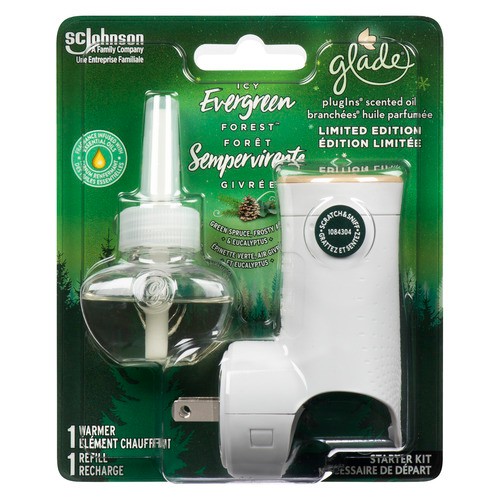 Glade Plug In Starter Kit Air Freshener Icy Evergreen 1 Count