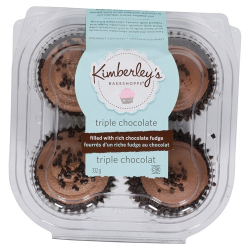 Kimberley's Bakeshoppe Cupcakes Triple Chocolate 4 Pack 332 g (frozen)