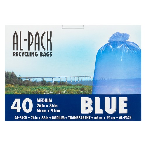 Al-Pack Recycling Bags Blue Medium 40 Bags