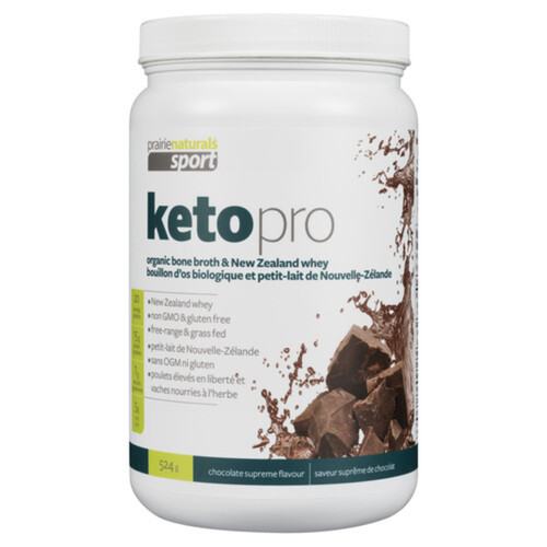 Prairie Naturals Sport Organic Keto Pro Protein Bone Broth Chocolate 524 g