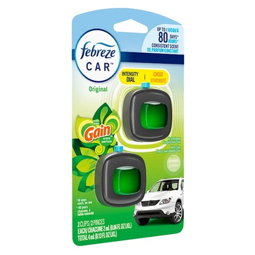 Febreze Car Air Freshener Clip Gain Original 2 Pack 4 ml