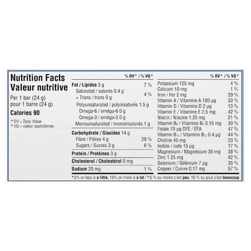 Cerebelly Canada Nut-Free Toddler Bar Sweet Potato Blueberry Banana 5 x 24 g