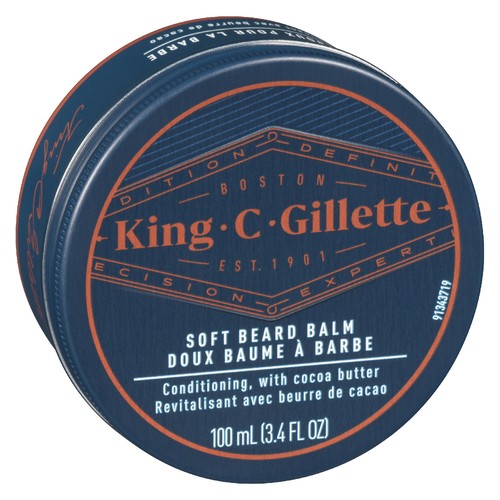 King C. Gillette Men's Soft Beard Balm Conditioning Cocoa Butter 100 ml