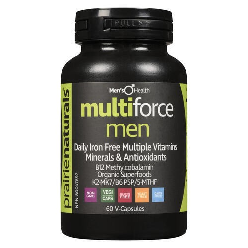 Prairie Naturals Multi Force Man Iron Free Vitamins 60 V-Capsules
