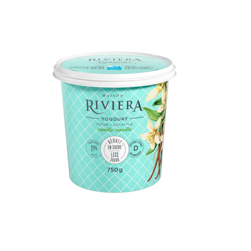 Riviera Less Sugar 2.8%  Yogurt Vanilla 750 g