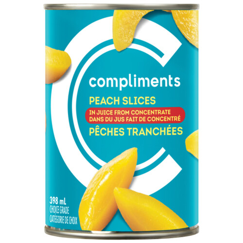 Compliments Canned Slices In Juice From Concentrate Peach 398 ml