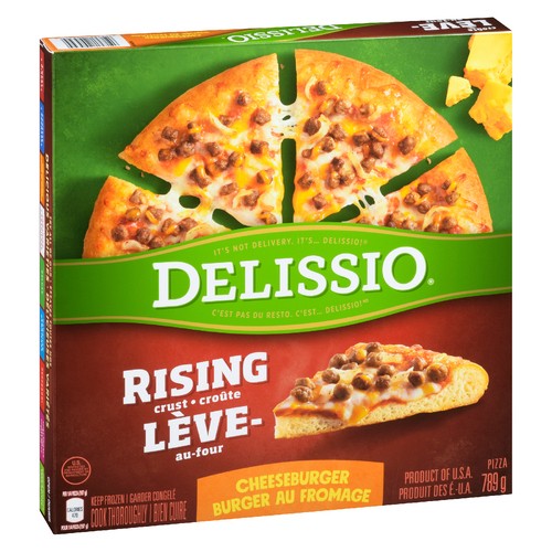 Delissio Frozen Rising Crust Pizza Cheeseburger 12 Inch 789 g