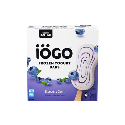 IÖGO  Frozen Yogurt Bars Blueberry Swirl Real Fruit 320 ml