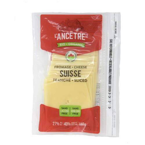 L'Ancêtre Organic Sliced Cheese Swiss Emmental 180 g