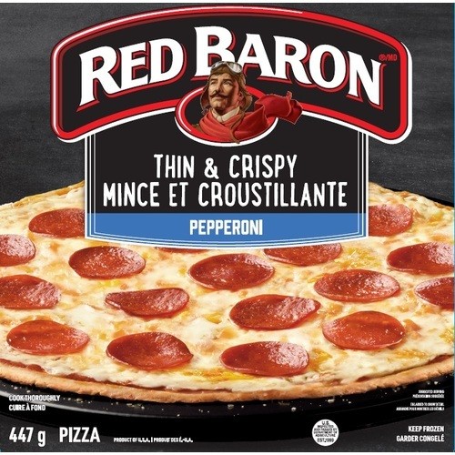 Red Baron Frozen Thin Crust Pizza Pepperoni 447 g