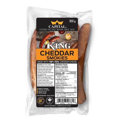 Capital Fine Meats Smokies Cheddar 900 g