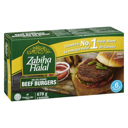 Maple Lodge Farms Zabiha Halal Frozen Beef Burgers 678 g