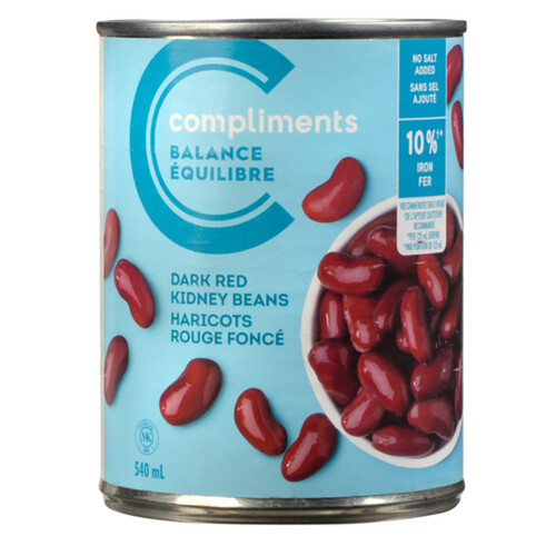 Compliments Balance Dark Red Kidney Beans No Salt Added 540 ml