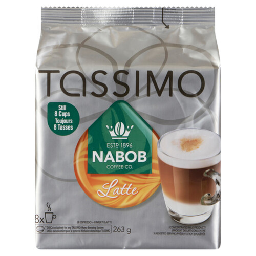 Tassimo Nabob Coffee Pods Single Serve T-Discs Latte 263 g