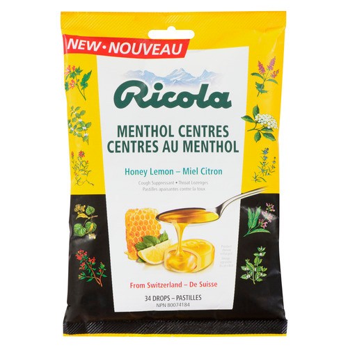 Ricola Cough Lozenges Honey Lemon Centre 34 Drops 