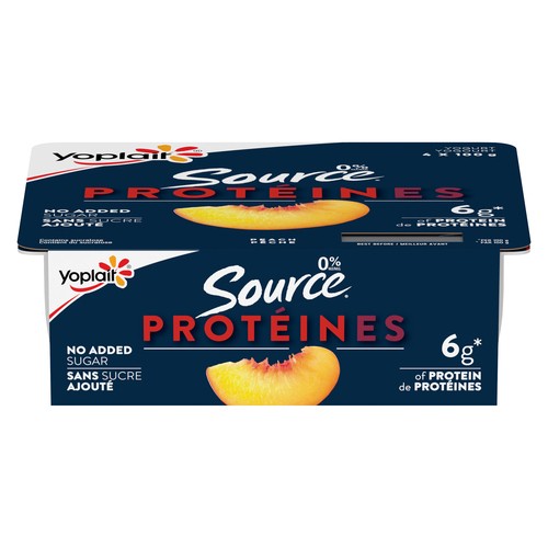 Yoplait Source 0% Yogurt Protein Peach 4 x 100 g
