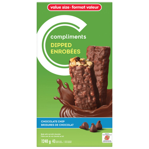 Compliments Granola Bars Dipped Chocolate Chip 40 x 31 g