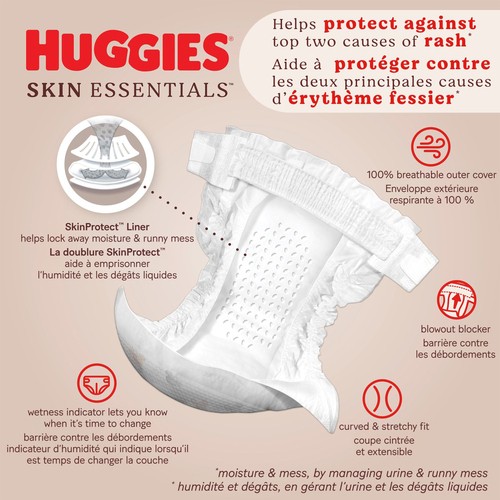 Huggies Skin Essentials Baby Diapers Size 4 52 Ct