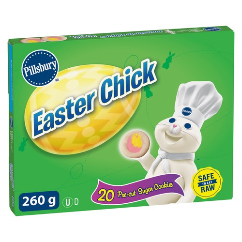 Pillsbury Ready To Bake! Sugar Cookie Dough Pre-Cut Easter Chick 20 Count 260 g