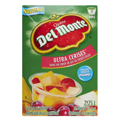 Del Monte Fruit Cups In Light Fruit Syrup Very Cherry 20 Pack 112.5 ml