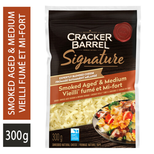 Cracker Barrel Signature Shredded Cheese Smoked Aged Medium 300 g