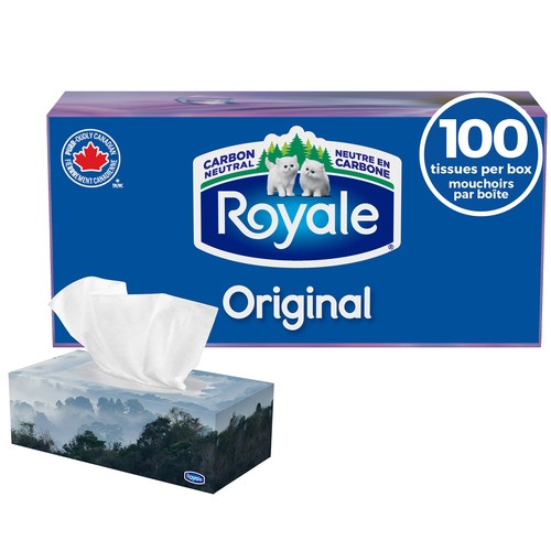 Royale Original Facial Tissue 1 Flat Box x 100 Sheets