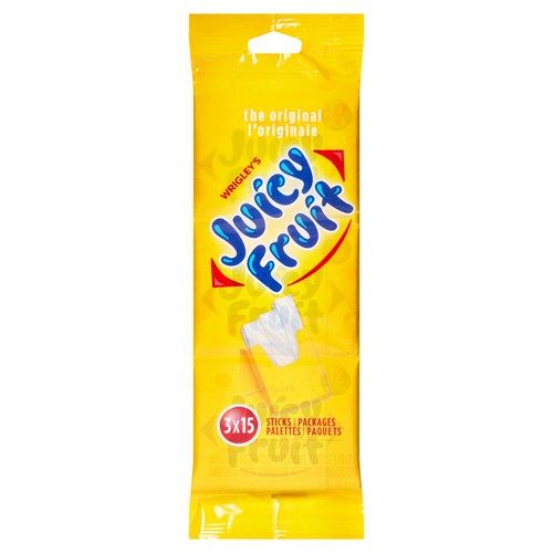 Juicy Fruit Fruit Chewing Gum 15 Sticks 3 Pack
