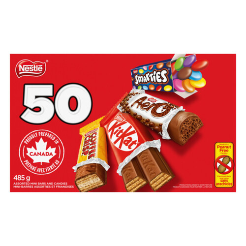 Nestle Peanut-Free Chocolate Bars Assorted Minis 50 Count 485 g