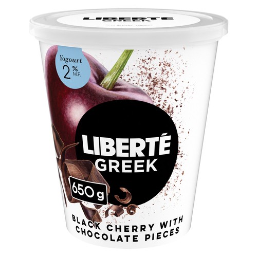 Liberté Greek 2% Yogurt Black Cherry With Chocolate Pieces 650 g