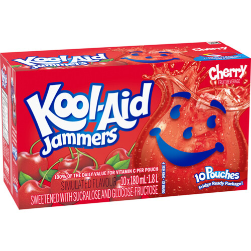 Kool-Aid Jammers Fruit Beverage Cherry 10 x 180 ml