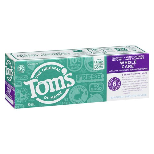 Tom's Of Maine Anticavity Toothpaste Whole Care Peppermint 85 ml