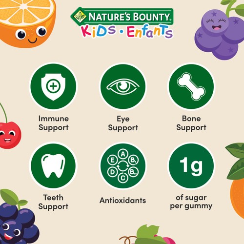 Nature's Bounty KIDS Mighty Multi Only 1g Sugar Per Gummy 150 Count