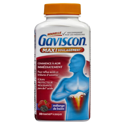 Gaviscon Antacid Max Relief Berry Blend 50 EA