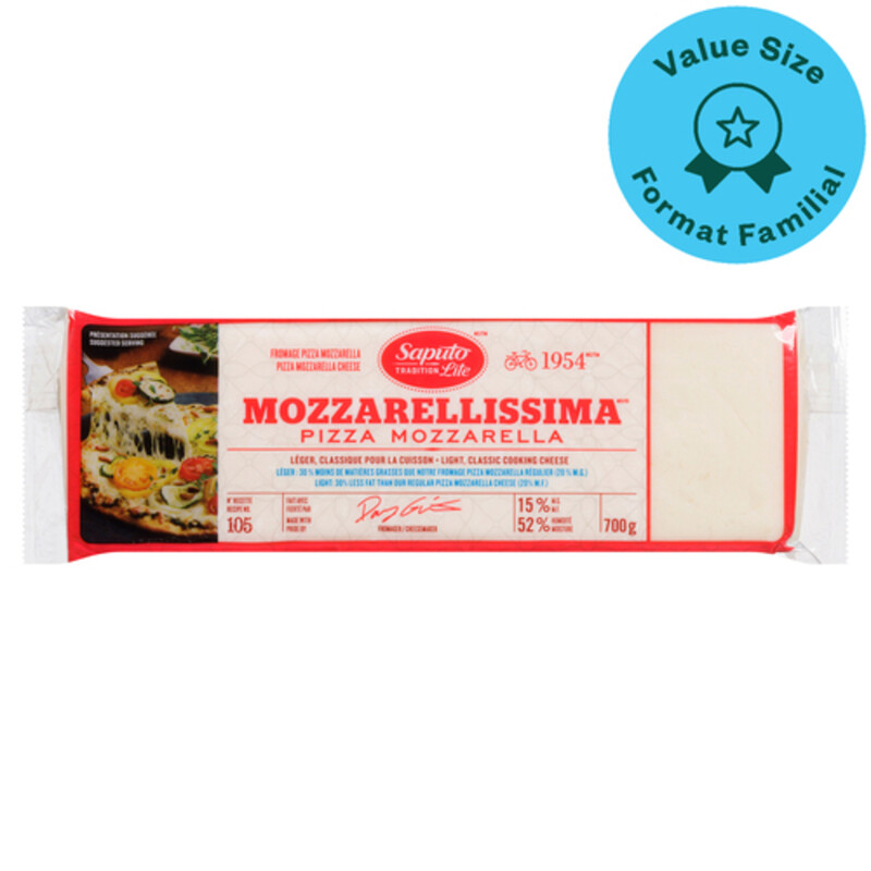 Saputo Mozzarellissima Pizza Mozzarella Light Cheese Value Size 700 g ...