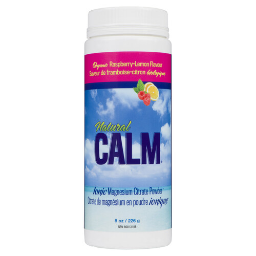 Natural Calm Ionic Magnesium Citrate Powder Raspberry Lemon 226 g
