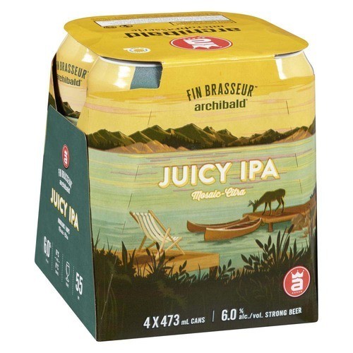 Archibald Fin Brasseur Strong Beer 6% Alcohol Juicy IPA 4 x 473 ml (cans)