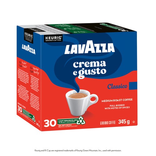 Lavazza Crema E Gusto Coffee Pods Medium Roast 30 K-Cups 345 g