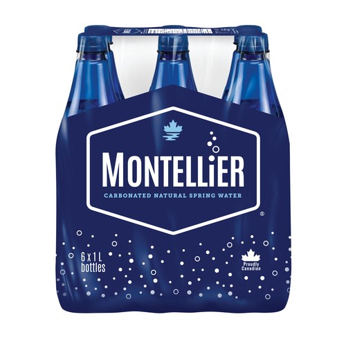 Montellier Water Natural Carbonated Mineral 6 x 1 L (bottles)