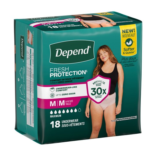 Depend Women's Underwear Medium 18 Pack