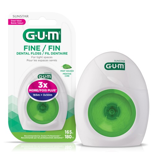 GUM Dental String Floss Fine Mint Waxed 165 m
