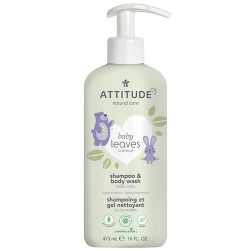 Attitude Baby Leaves 2-In-1 Shampoo & Body Wash Sweet Apple 473 ml