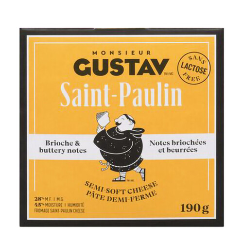 Monsieur Gustav Saint-Paulin Lactose-Free Semi Soft Cheese 190 g