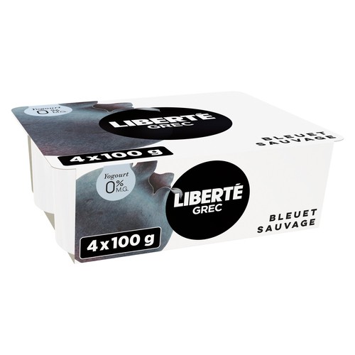 Liberté Greek 0% Yogurt Blueberry 4 x 100 g