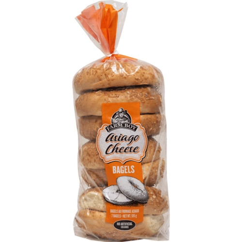 Farm Boy Asiago Cheese Bagels 6 Pack 595 g (frozen)